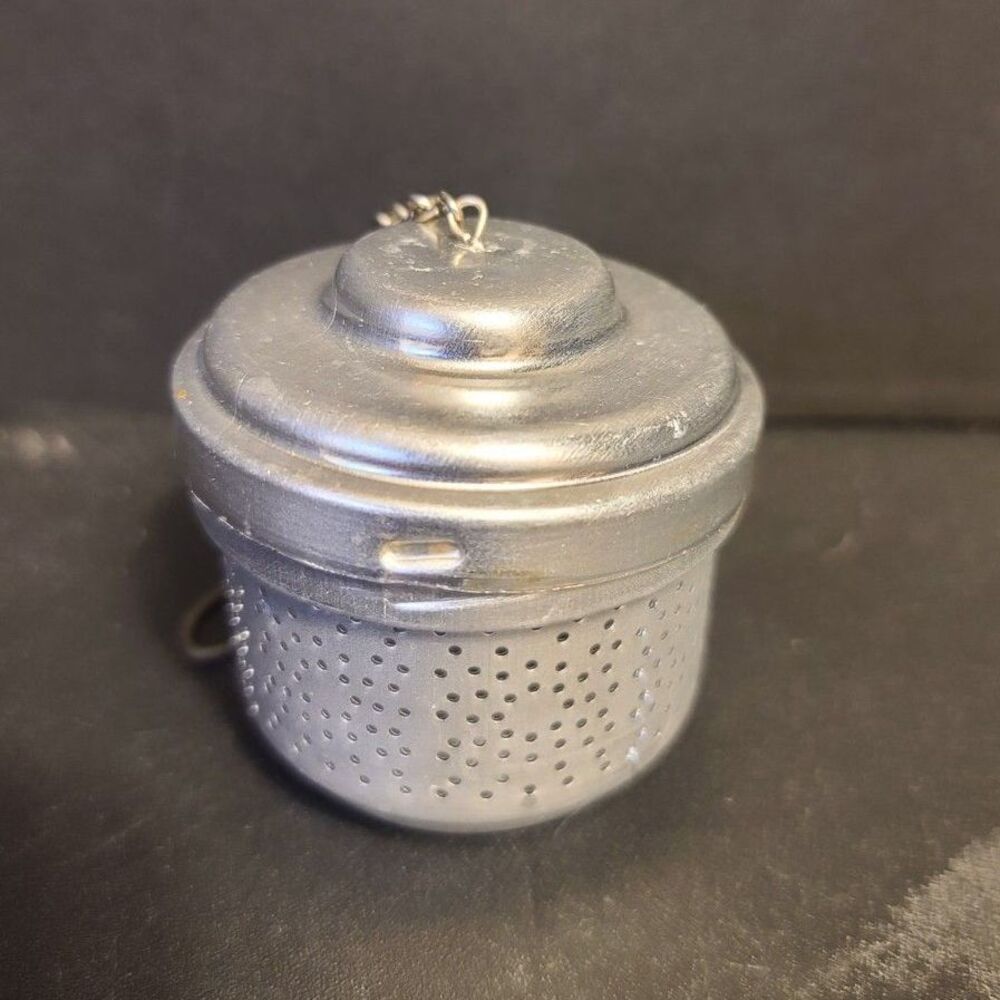 Tea Ball Loose Tea Infuser‎ Anitque Alluminum 2" with chain